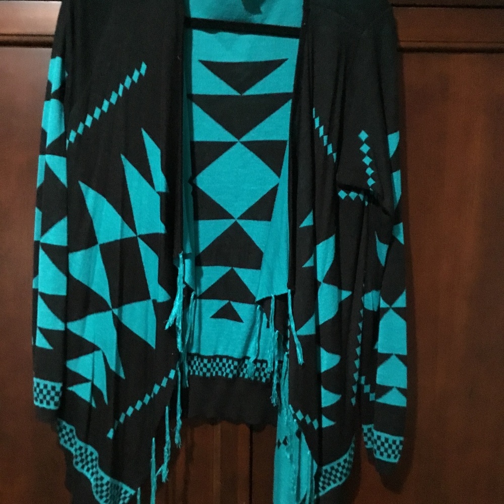Black and turquoise Aztec Cardigan